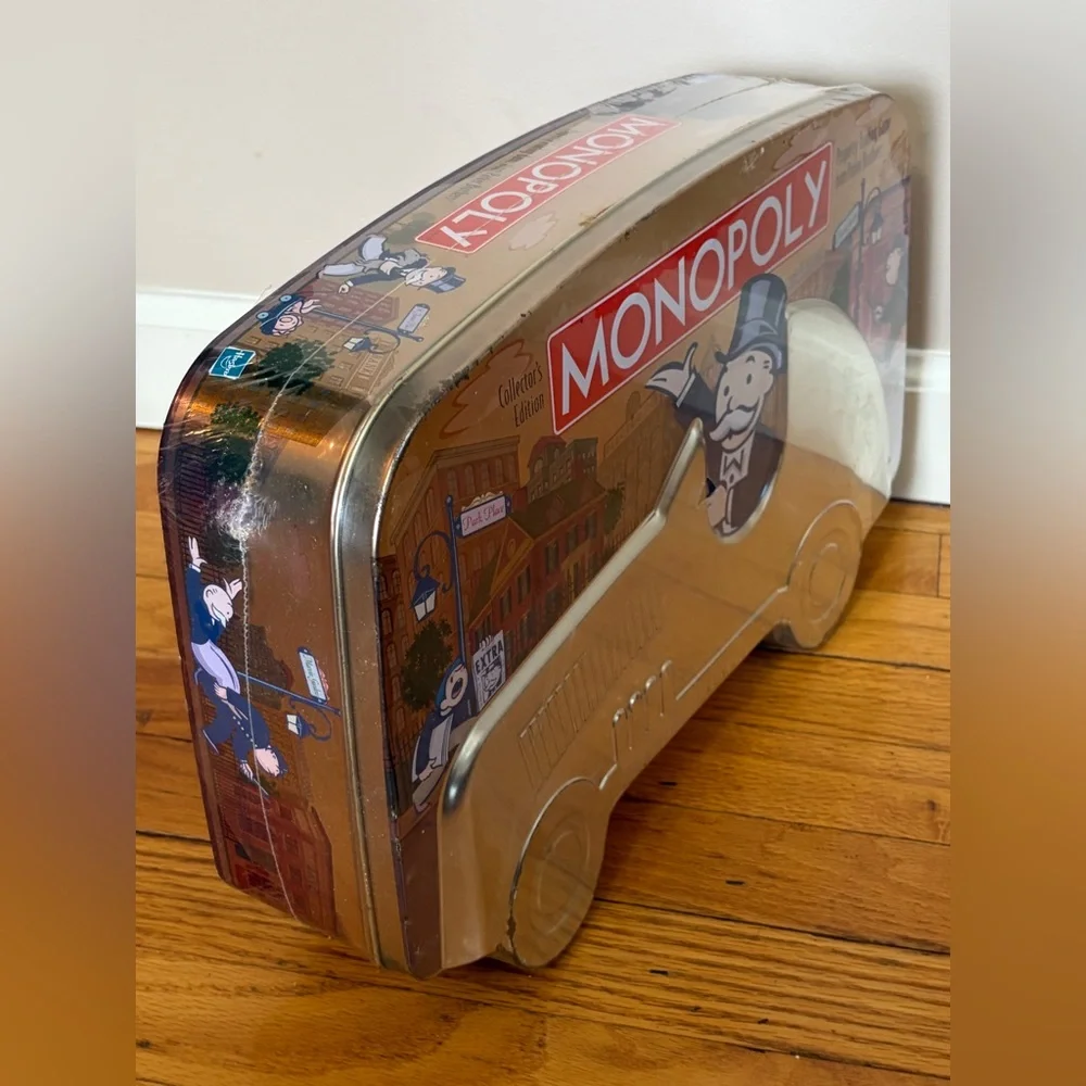 2001 Vintage Collector's Edition Hasbro Monopoly Game in Tin Car, Sealed NIP